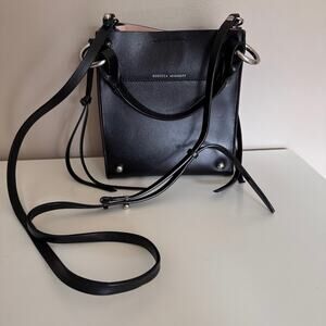 Rebecca Minkoff Black Leather Kate Mini Tote Crossbody Adjustable